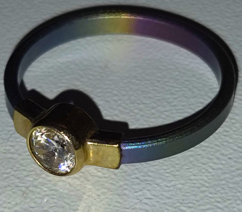 Titanring schwarz gold - titanring, schwarz/gold