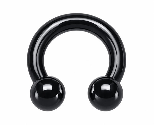 Hufeisen piercing schwarz - hufeisen,